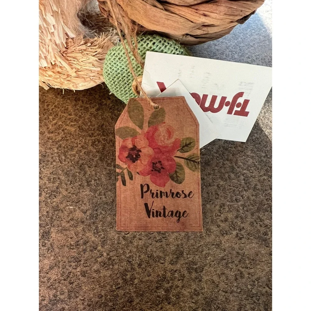 Primrose Vintage Easter Bunny Figurine Set Sisal Burlap 12
